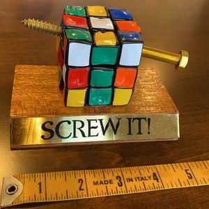 “Screw it” rubik’s cube novelty decor